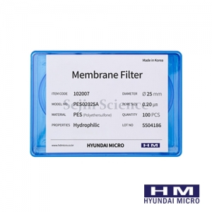 세진과학,현대마이크로 멤브레인 필터 PES 25mm 100/pk PES02025A Membrane Filter