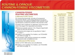 세진과학,9721-B56 CFRC-75 캐논-펜스크 루틴 점도계 Cannon-Fenske Routine Calibrated VISCOMETER